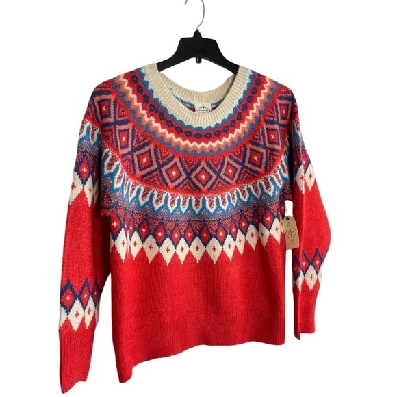 St.John's Bay X-Large Petite Fair Isle Nordic Knit Crewneck Sweater Cottagecore - Picture 2 of 14